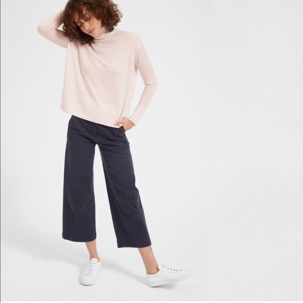 Everlane Luxe Square pink wool Turtleneck Sweater